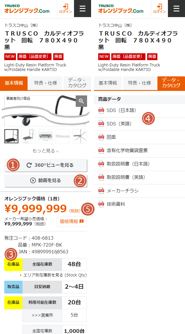 ブック トラスコ オレンジ