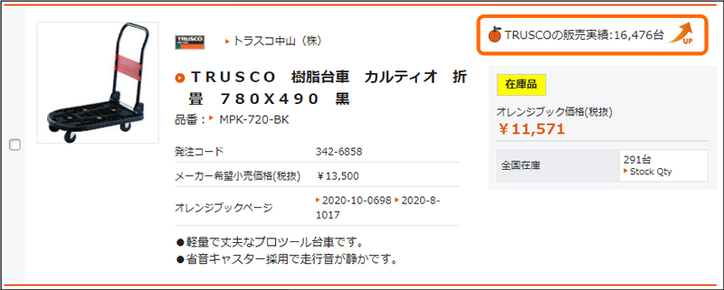 販売数表示 検索結果一覧単品表示