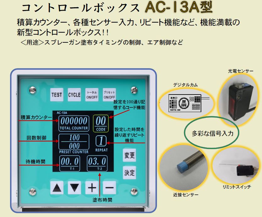 扶桑精機㈱　ルミナ自動スプレーガン専用コントロールボックス