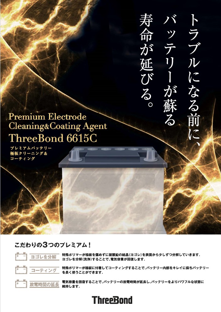 スリーボンド　バッテリー極板洗浄液＆コーティング剤