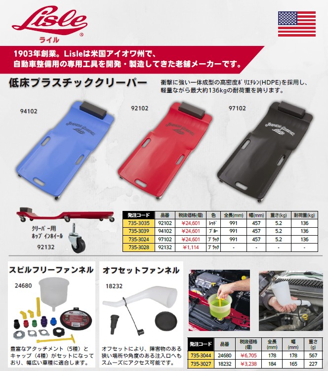 ＬＩＳＬＥ　自動車整備工具ブランド　取引開始