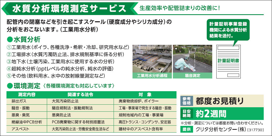 修理工房 直治郎 水質分析環境測定サービス