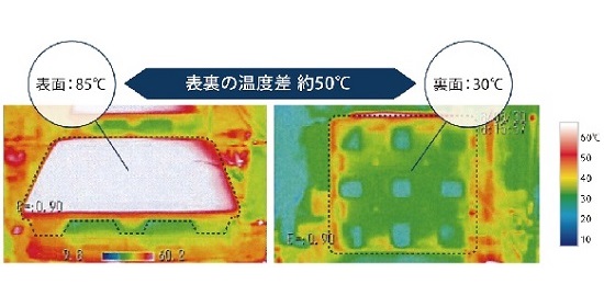 樹脂パレット FLAT DECK(フラットデッキ) 断熱性サーモ画像